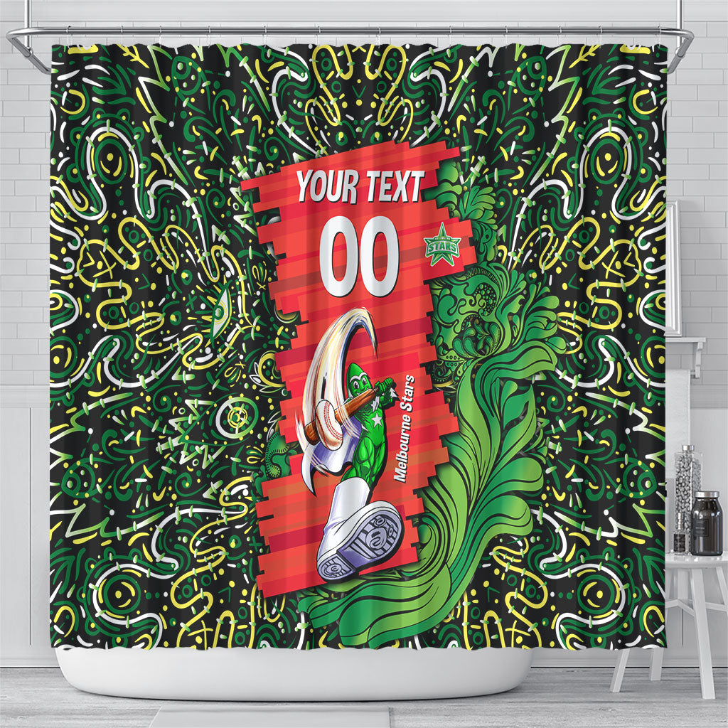 Personalized Melbourne Stars Cricket Shower Curtain Hippie Psychedelic Pattern Vibrant Mandala Art Style