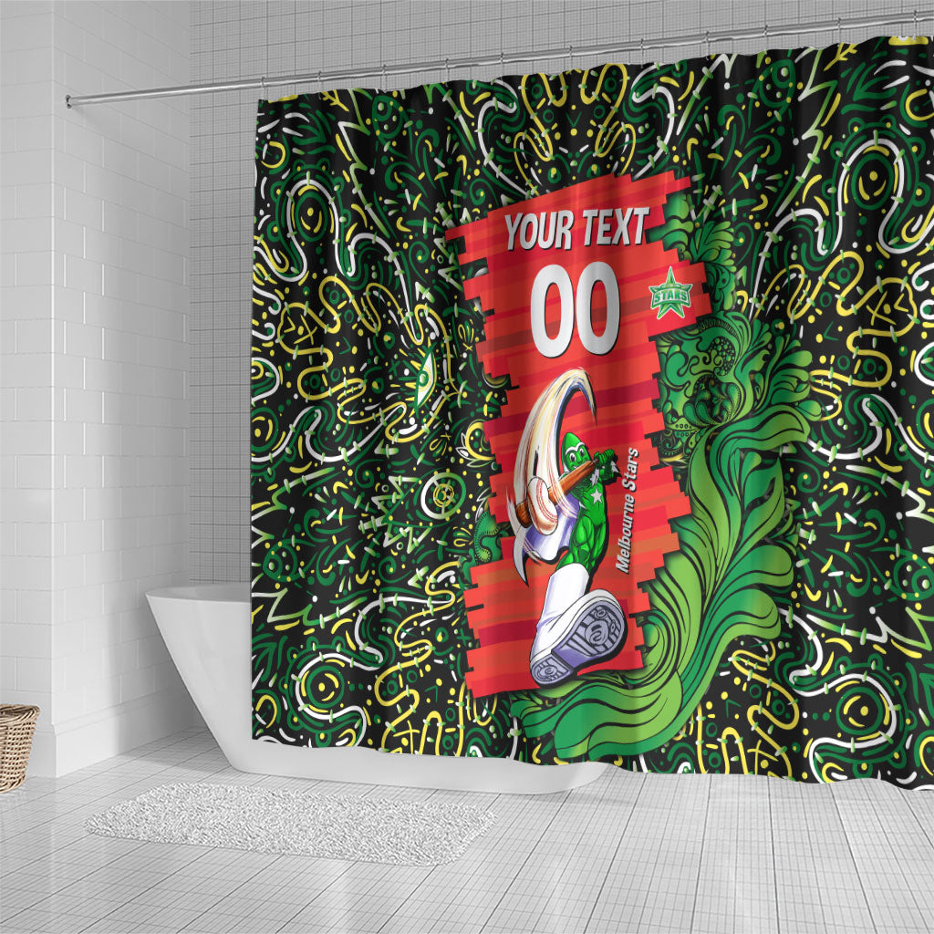 Personalized Melbourne Stars Cricket Shower Curtain Hippie Psychedelic Pattern Vibrant Mandala Art Style