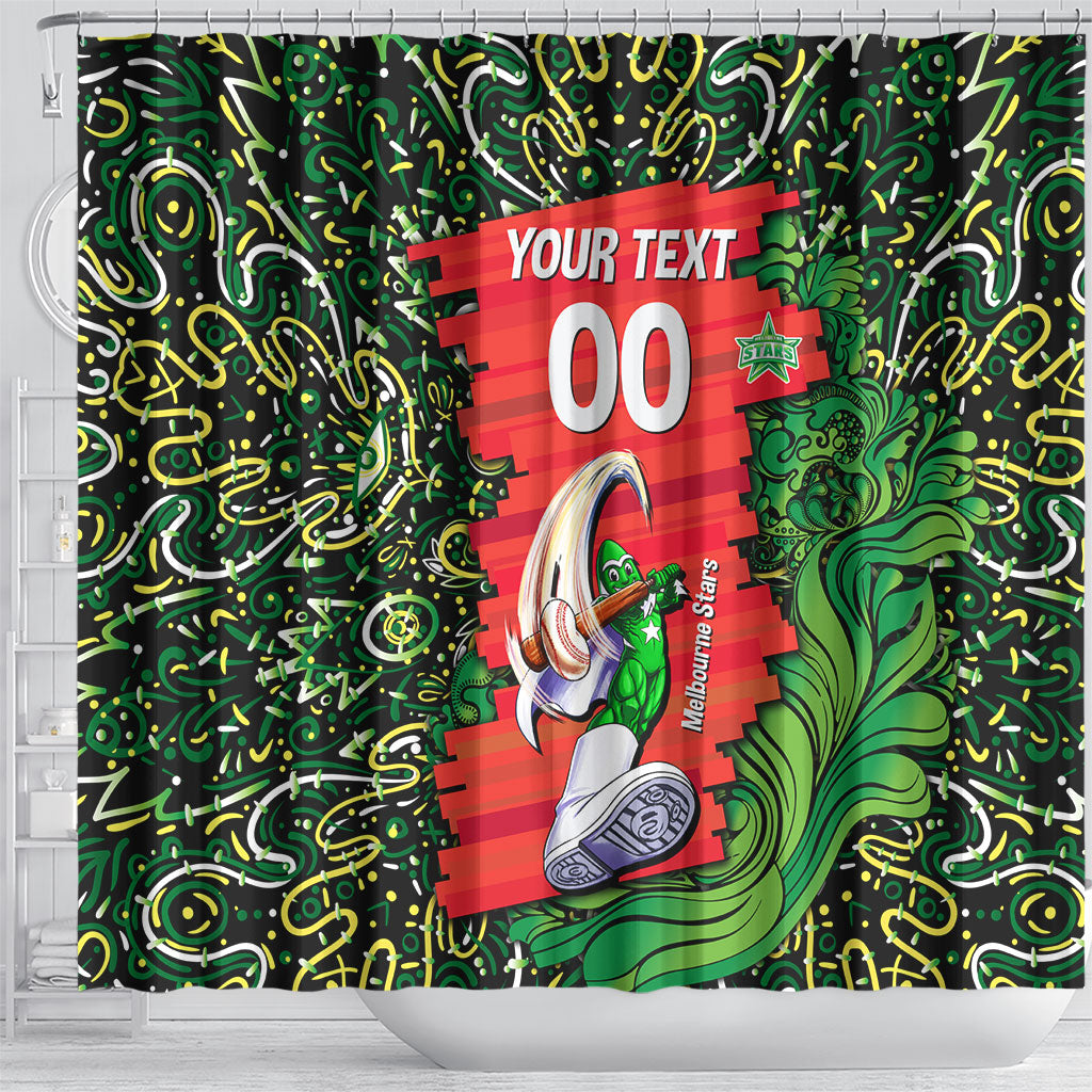 Personalized Melbourne Stars Cricket Shower Curtain Hippie Psychedelic Pattern Vibrant Mandala Art Style
