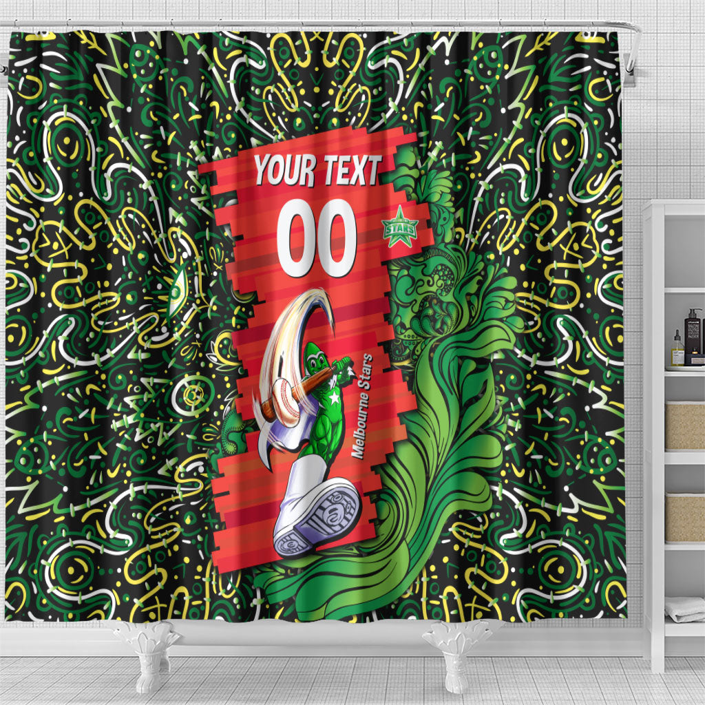 Personalized Melbourne Stars Cricket Shower Curtain Hippie Psychedelic Pattern Vibrant Mandala Art Style