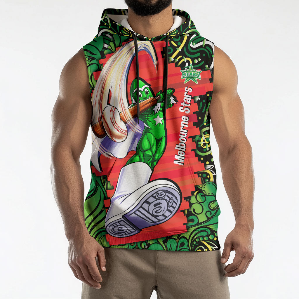 Personalized Melbourne Stars Cricket Sleeveless Hoodie Hippie Psychedelic Pattern Vibrant Mandala Art Style