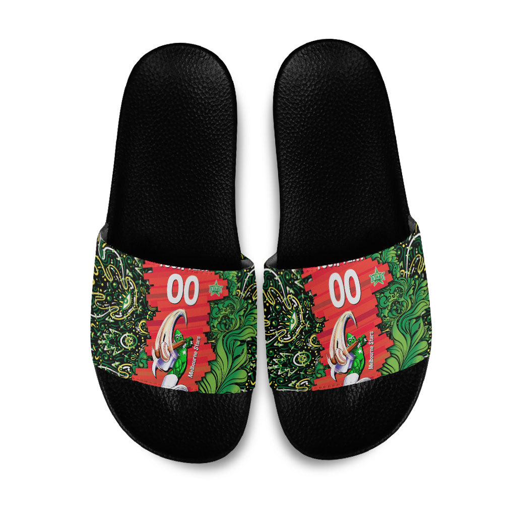 Personalized Melbourne Stars Cricket Slide Sandals Hippie Psychedelic Pattern Vibrant Mandala Art Style
