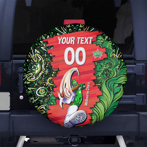 Personalized Melbourne Stars Cricket Spare Tire Cover Hippie Psychedelic Pattern Vibrant Mandala Art Style