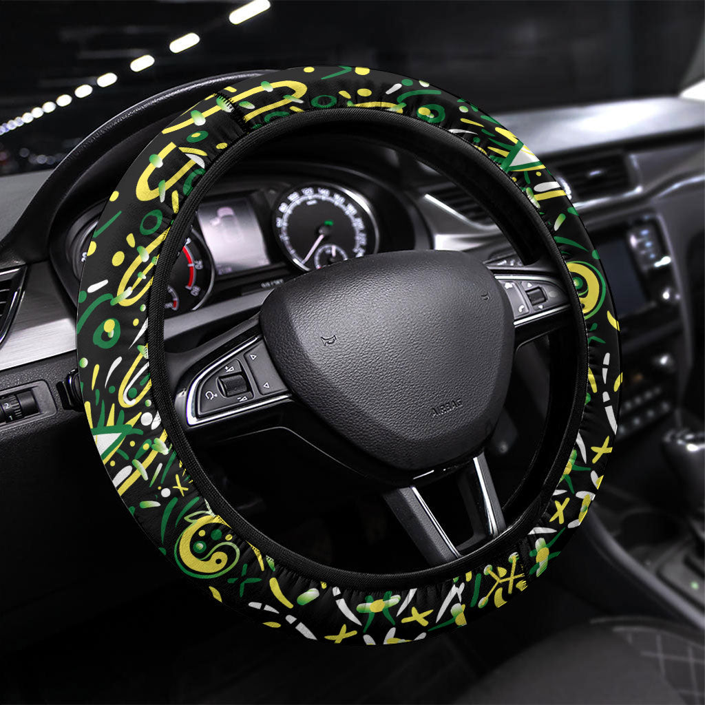 Melbourne Stars Cricket Steering Wheel Cover Hippie Psychedelic Pattern Vibrant Mandala Art Style