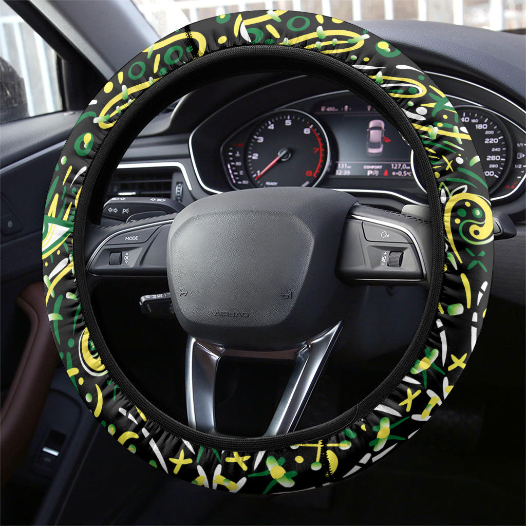 Melbourne Stars Cricket Steering Wheel Cover Hippie Psychedelic Pattern Vibrant Mandala Art Style