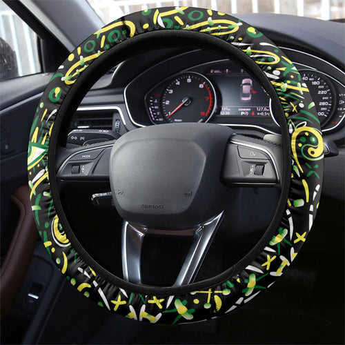 Melbourne Stars Cricket Steering Wheel Cover Hippie Psychedelic Pattern Vibrant Mandala Art Style