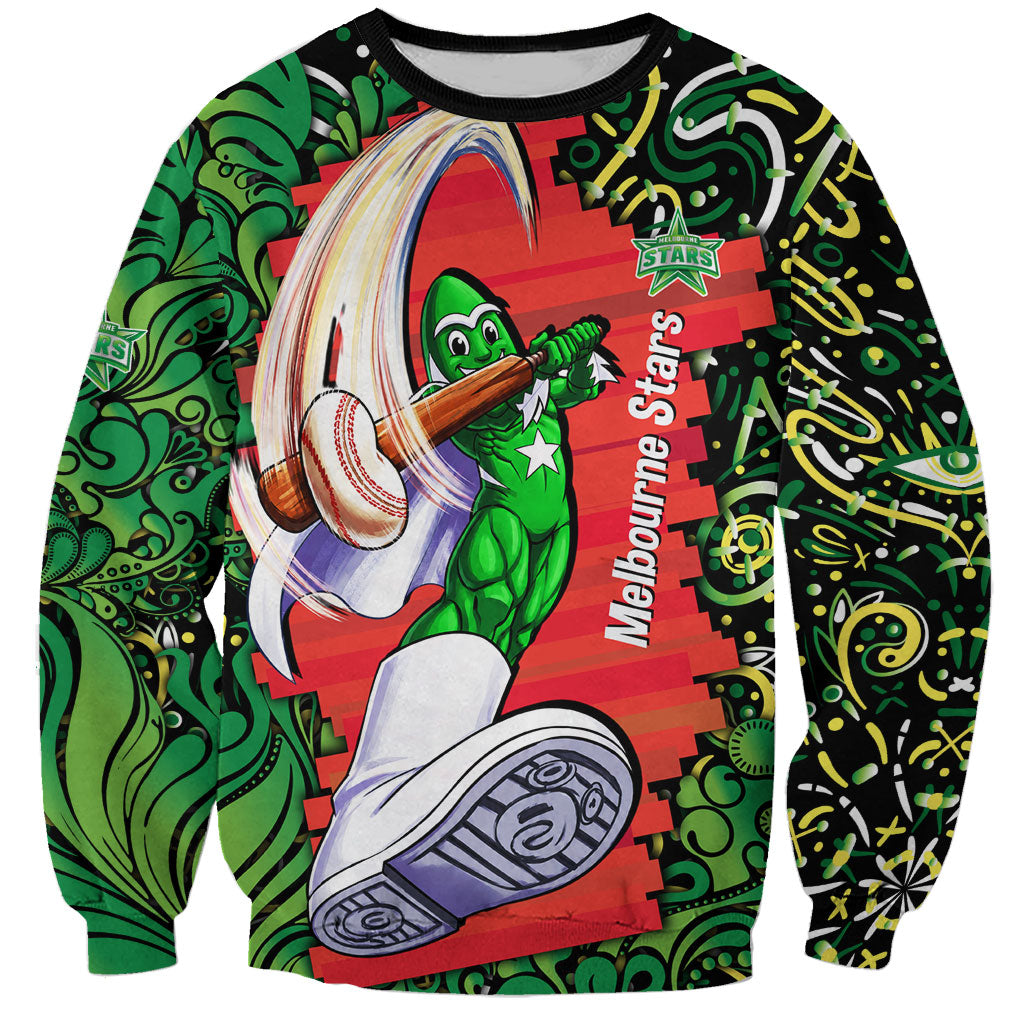 Personalized Melbourne Stars Cricket Sweatshirt Hippie Psychedelic Pattern Vibrant Mandala Art Style