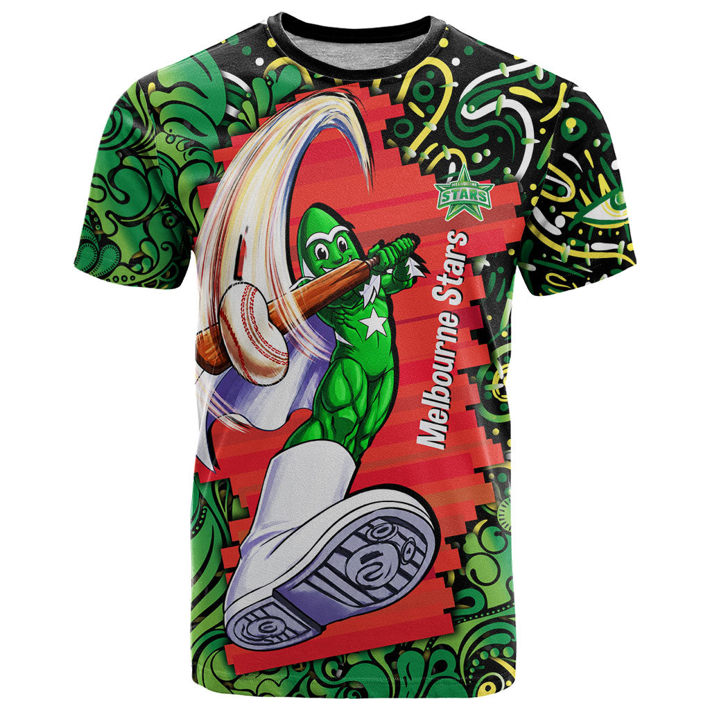 Personalized Melbourne Stars Cricket T Shirt Hippie Psychedelic Pattern Vibrant Mandala Art Style