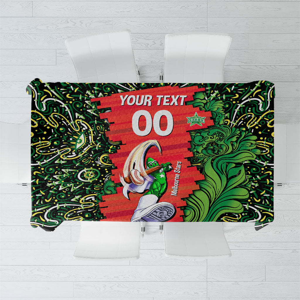 Personalized Melbourne Stars Cricket Tablecloth Hippie Psychedelic Pattern Vibrant Mandala Art Style