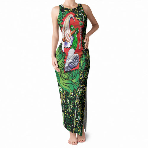 Personalized Melbourne Stars Cricket Tank Maxi Dress Hippie Psychedelic Pattern Vibrant Mandala Art Style