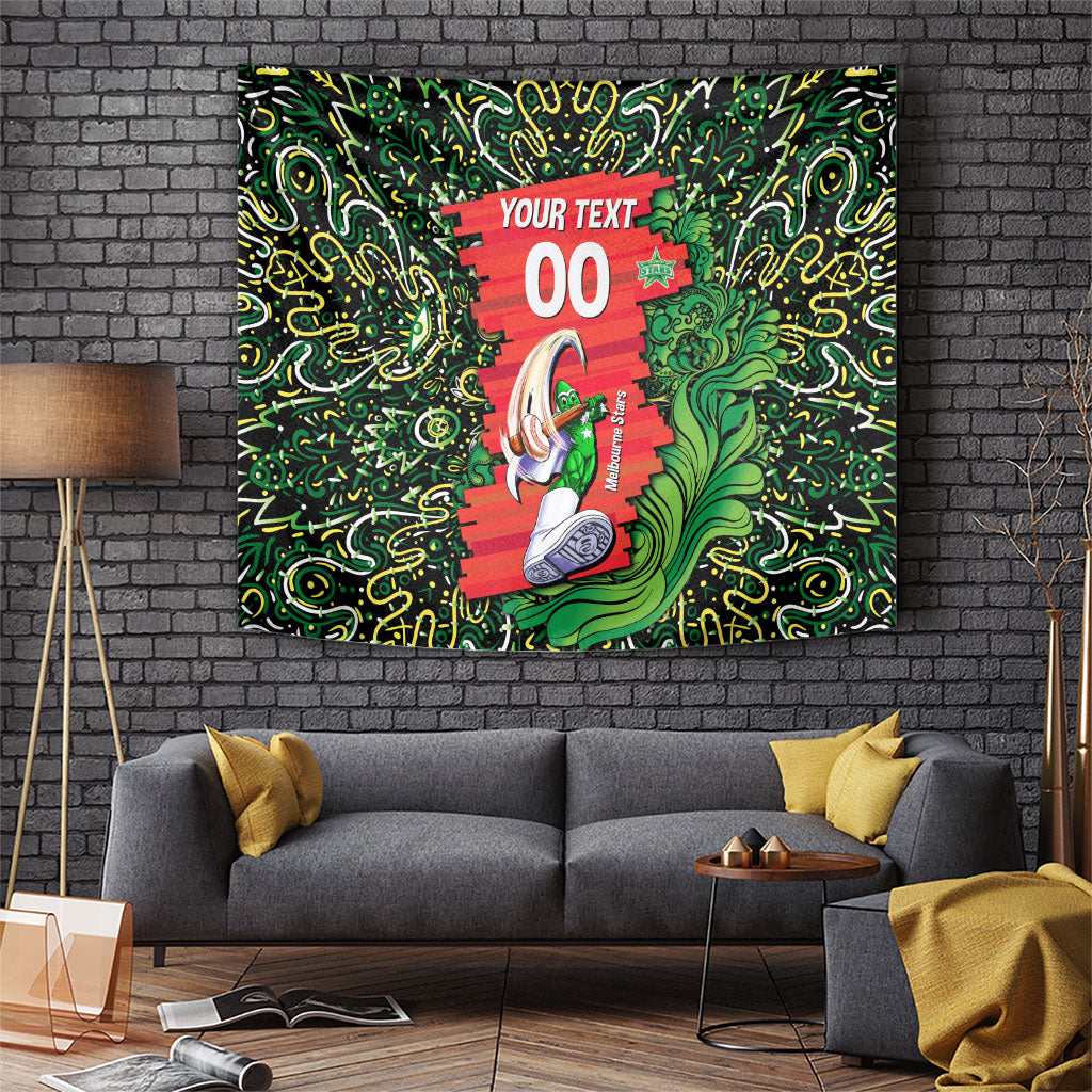 Personalized Melbourne Stars Cricket Tapestry Hippie Psychedelic Pattern Vibrant Mandala Art Style