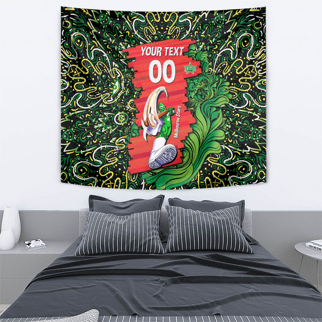 Personalized Melbourne Stars Cricket Tapestry Hippie Psychedelic Pattern Vibrant Mandala Art Style