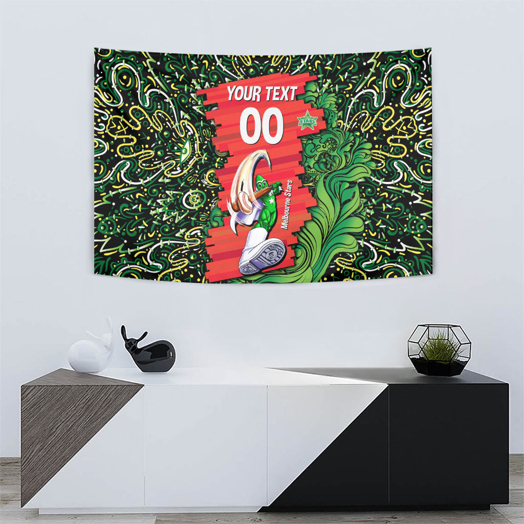 Personalized Melbourne Stars Cricket Tapestry Hippie Psychedelic Pattern Vibrant Mandala Art Style