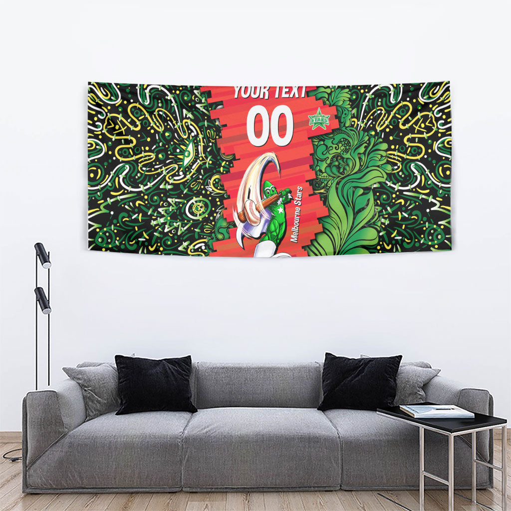 Personalized Melbourne Stars Cricket Tapestry Hippie Psychedelic Pattern Vibrant Mandala Art Style