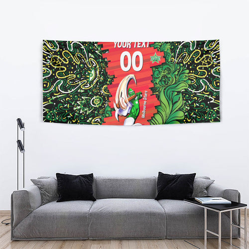 Personalized Melbourne Stars Cricket Tapestry Hippie Psychedelic Pattern Vibrant Mandala Art Style