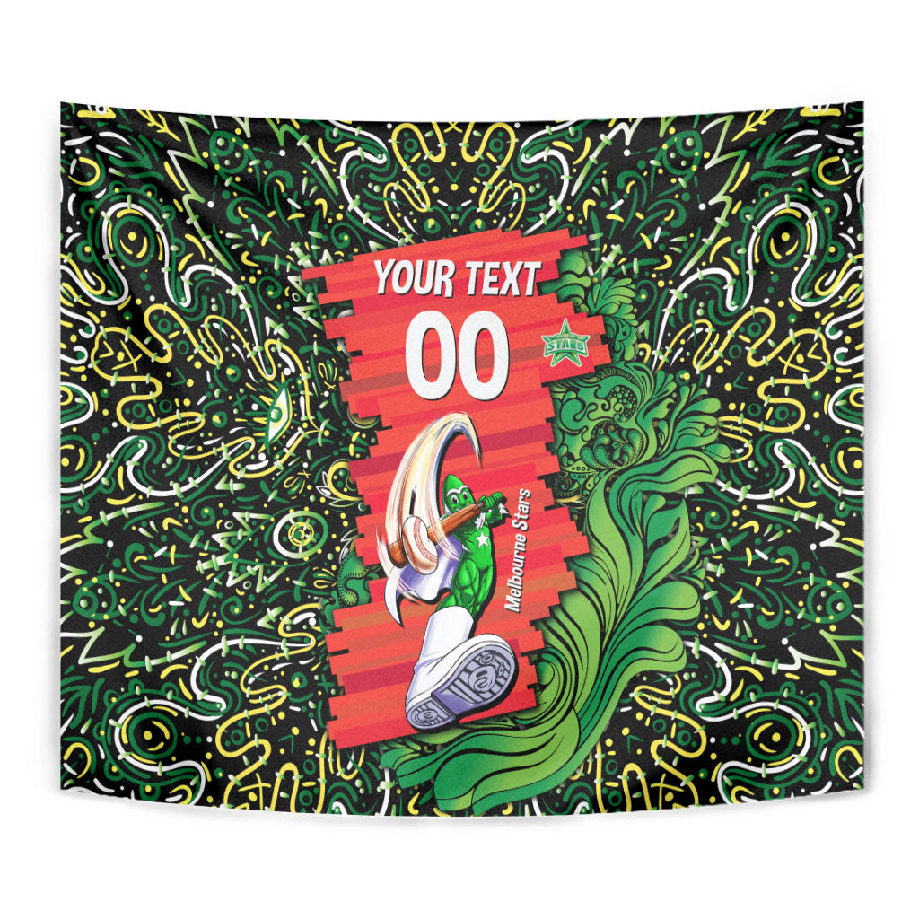 Personalized Melbourne Stars Cricket Tapestry Hippie Psychedelic Pattern Vibrant Mandala Art Style