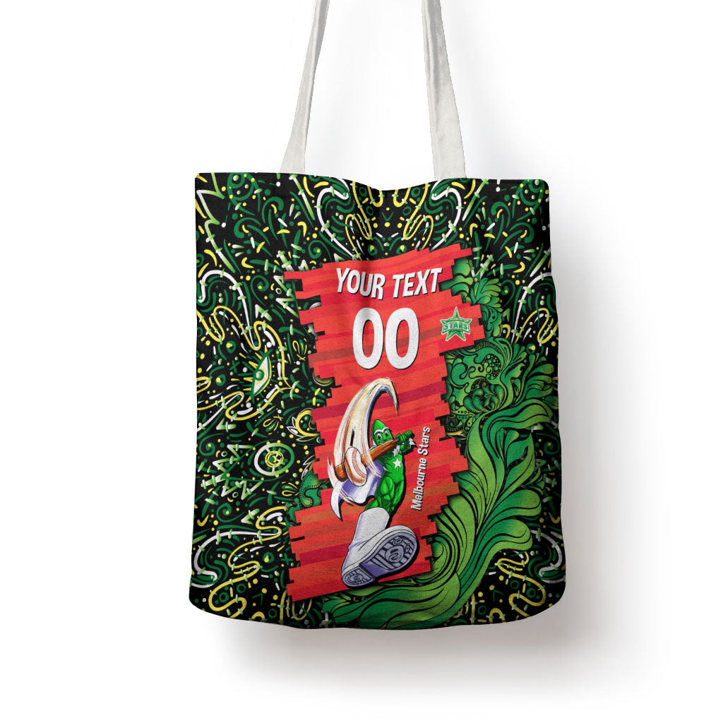 Personalized Melbourne Stars Cricket Tote Bag Hippie Psychedelic Pattern Vibrant Mandala Art Style