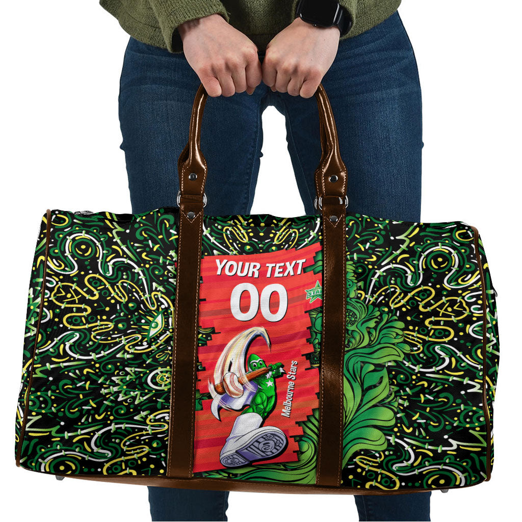 Personalized Melbourne Stars Cricket Travel Bag Hippie Psychedelic Pattern Vibrant Mandala Art Style