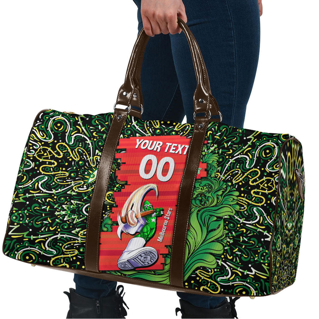 Personalized Melbourne Stars Cricket Travel Bag Hippie Psychedelic Pattern Vibrant Mandala Art Style