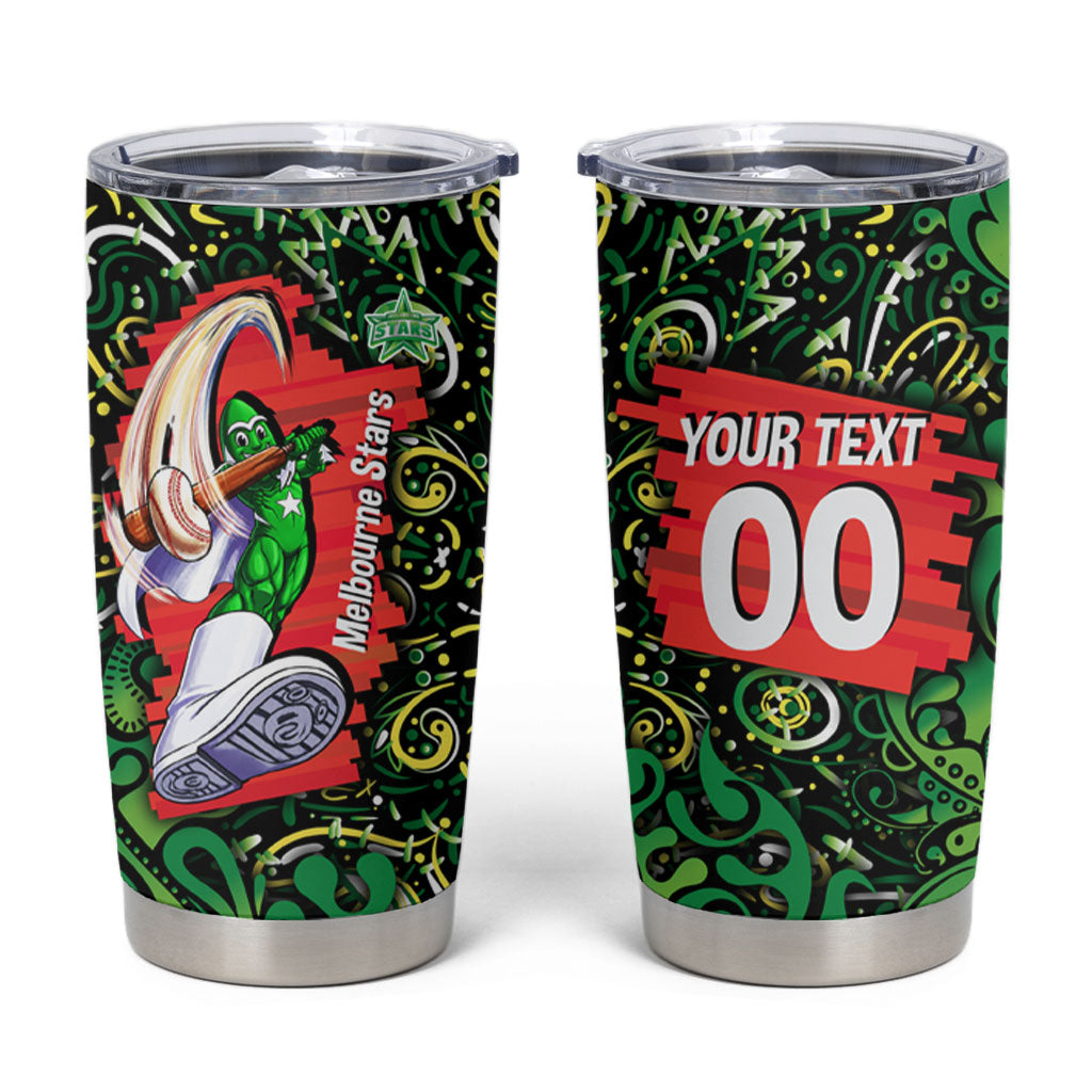 Personalized Melbourne Stars Cricket Tumbler Cup Hippie Psychedelic Pattern Vibrant Mandala Art Style