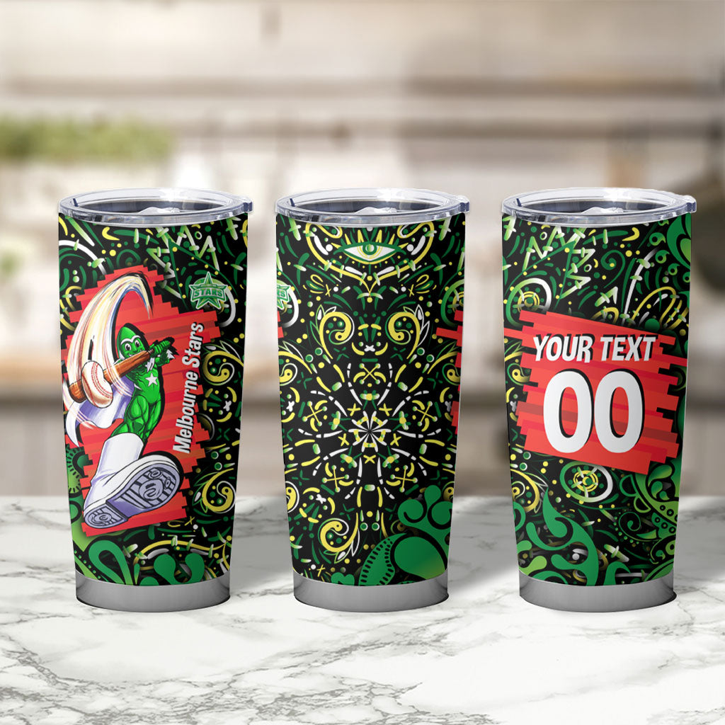Personalized Melbourne Stars Cricket Tumbler Cup Hippie Psychedelic Pattern Vibrant Mandala Art Style