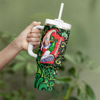 Personalized Melbourne Stars Cricket Tumbler With Handle Hippie Psychedelic Pattern Vibrant Mandala Art Style