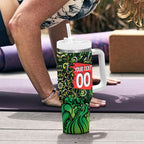 Personalized Melbourne Stars Cricket Tumbler With Handle Hippie Psychedelic Pattern Vibrant Mandala Art Style