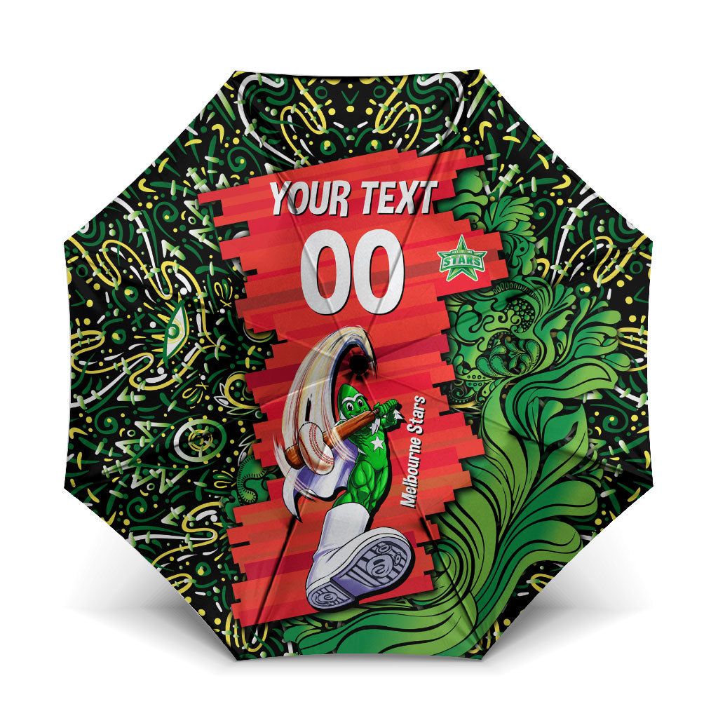 Personalized Melbourne Stars Cricket Umbrella Hippie Psychedelic Pattern Vibrant Mandala Art Style