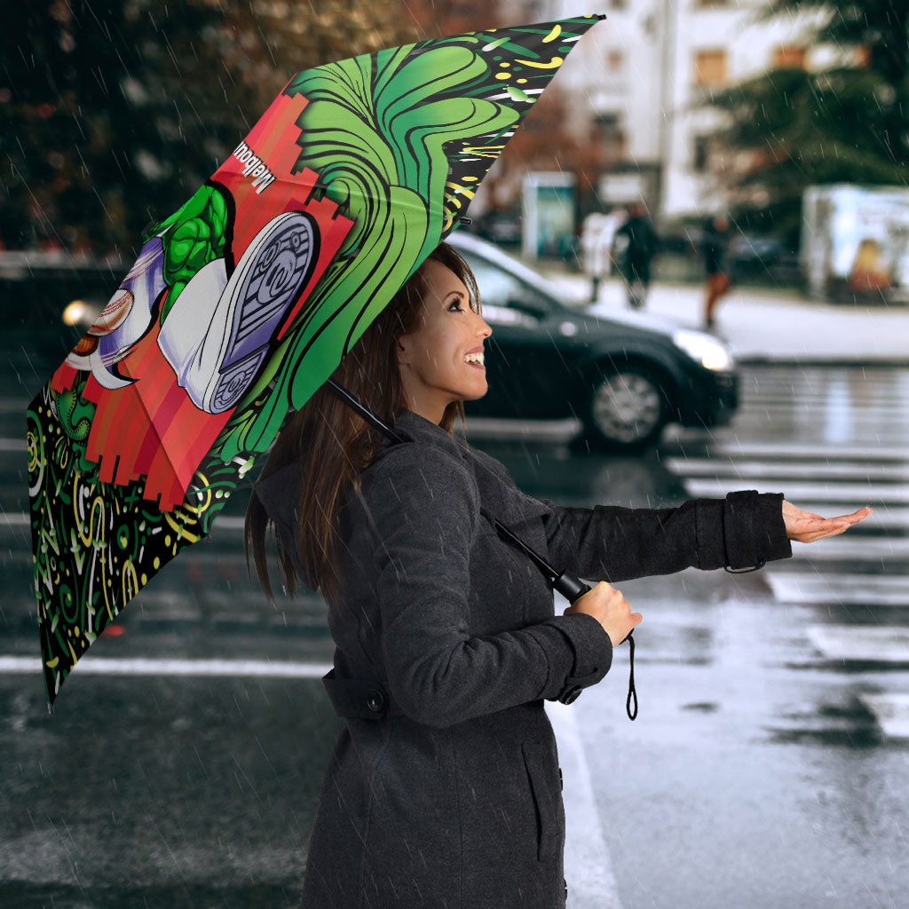 Personalized Melbourne Stars Cricket Umbrella Hippie Psychedelic Pattern Vibrant Mandala Art Style