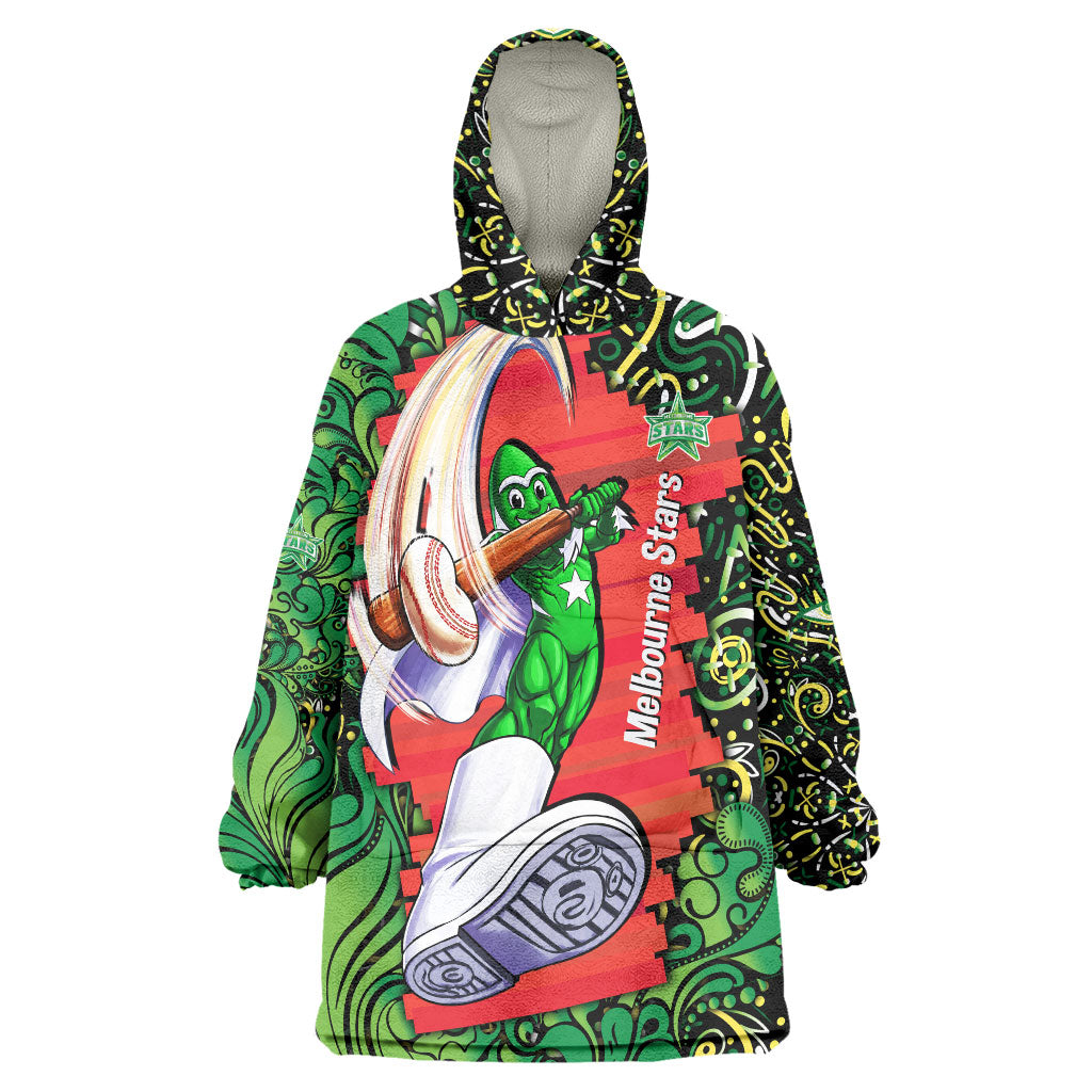 Personalized Melbourne Stars Cricket Wearable Blanket Hoodie Hippie Psychedelic Pattern Vibrant Mandala Art Style