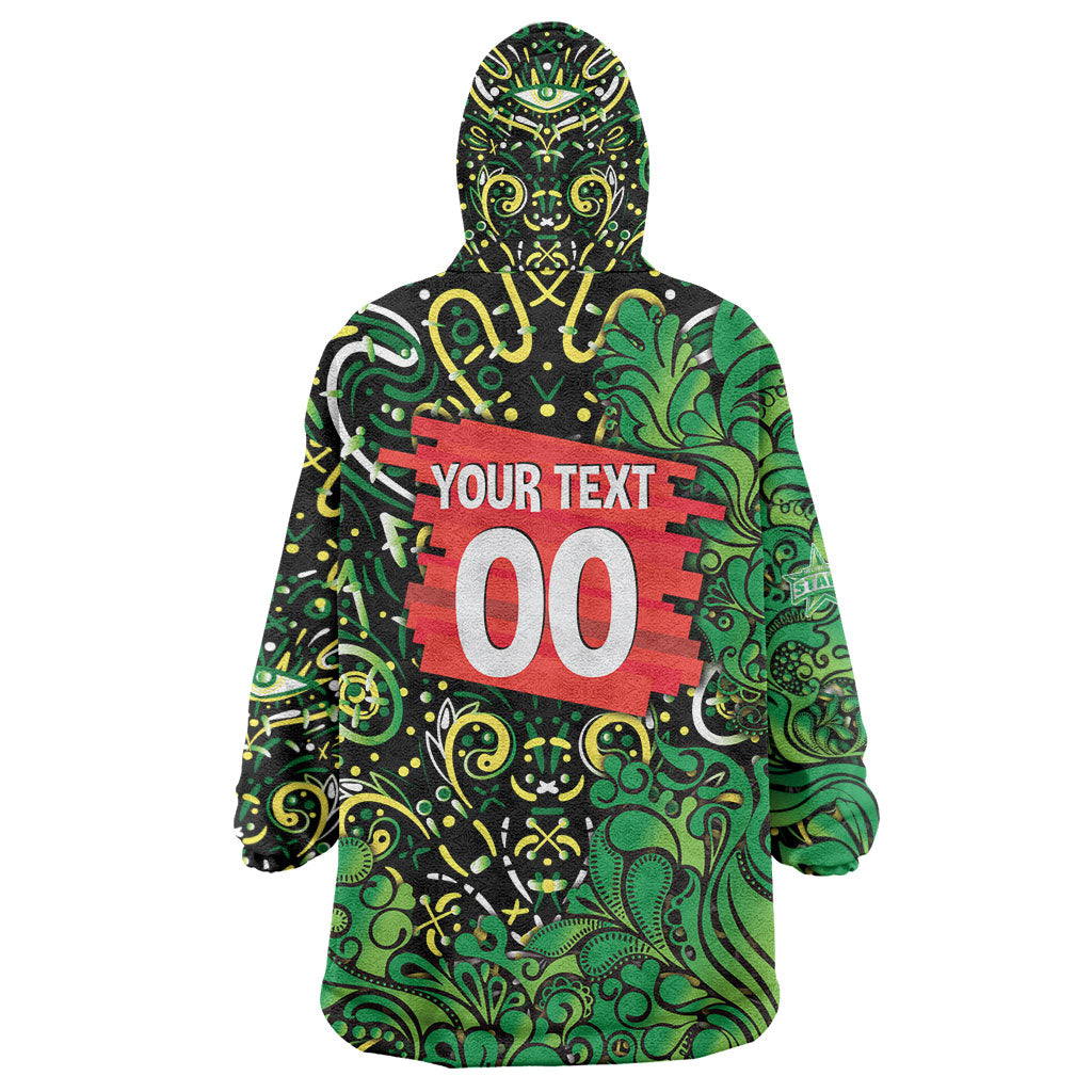 Personalized Melbourne Stars Cricket Wearable Blanket Hoodie Hippie Psychedelic Pattern Vibrant Mandala Art Style