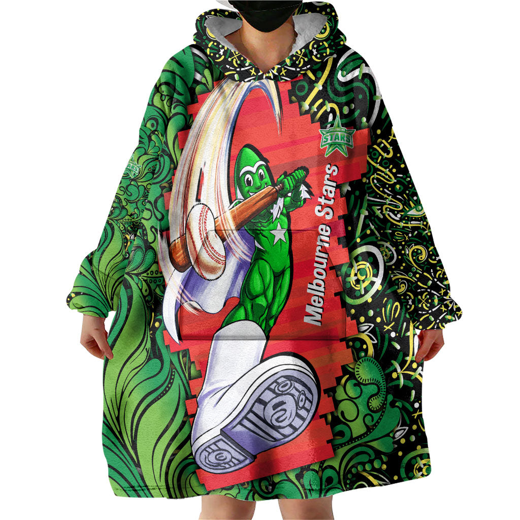 Personalized Melbourne Stars Cricket Wearable Blanket Hoodie Hippie Psychedelic Pattern Vibrant Mandala Art Style