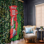Personalized Melbourne Stars Cricket Window Curtain Hippie Psychedelic Pattern Vibrant Mandala Art Style