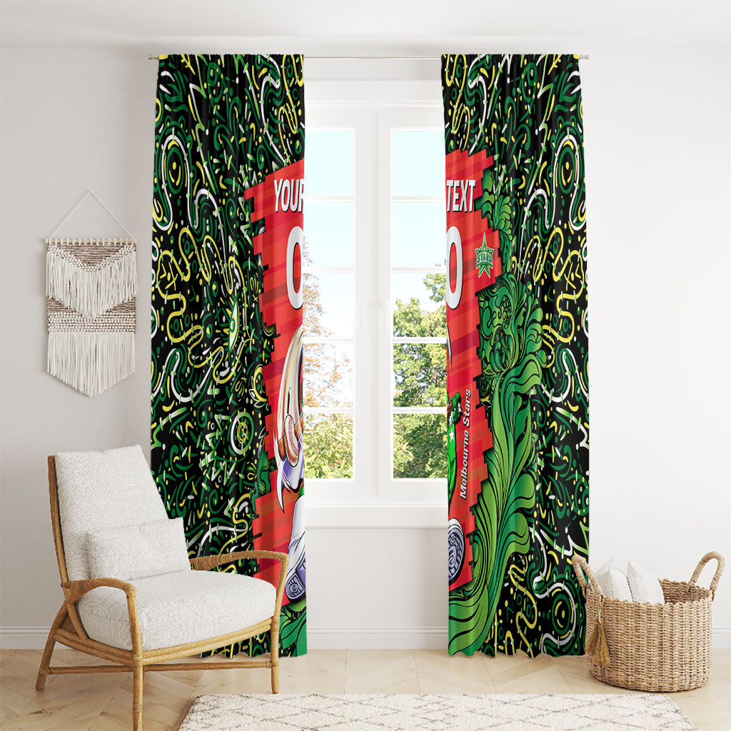 Personalized Melbourne Stars Cricket Window Curtain Hippie Psychedelic Pattern Vibrant Mandala Art Style