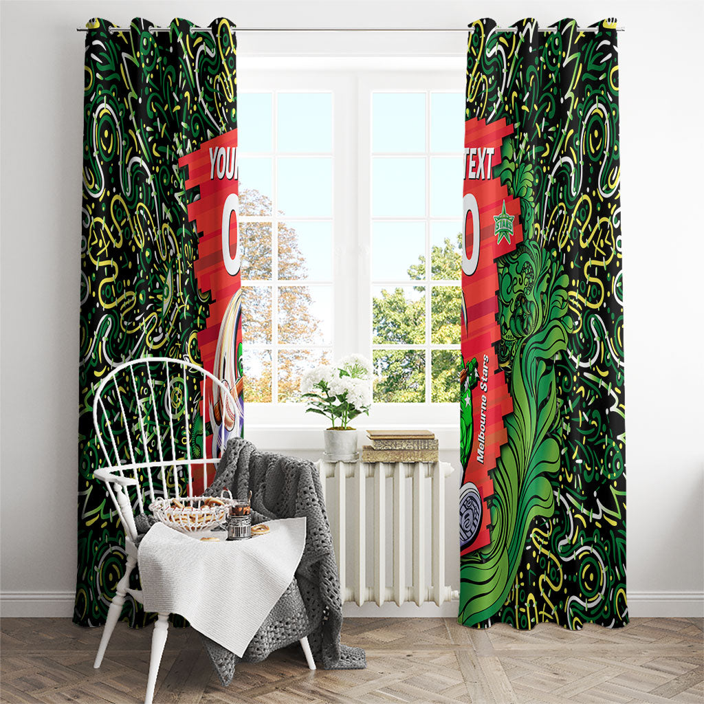 Personalized Melbourne Stars Cricket Window Curtain Hippie Psychedelic Pattern Vibrant Mandala Art Style