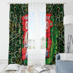 Personalized Melbourne Stars Cricket Window Curtain Hippie Psychedelic Pattern Vibrant Mandala Art Style