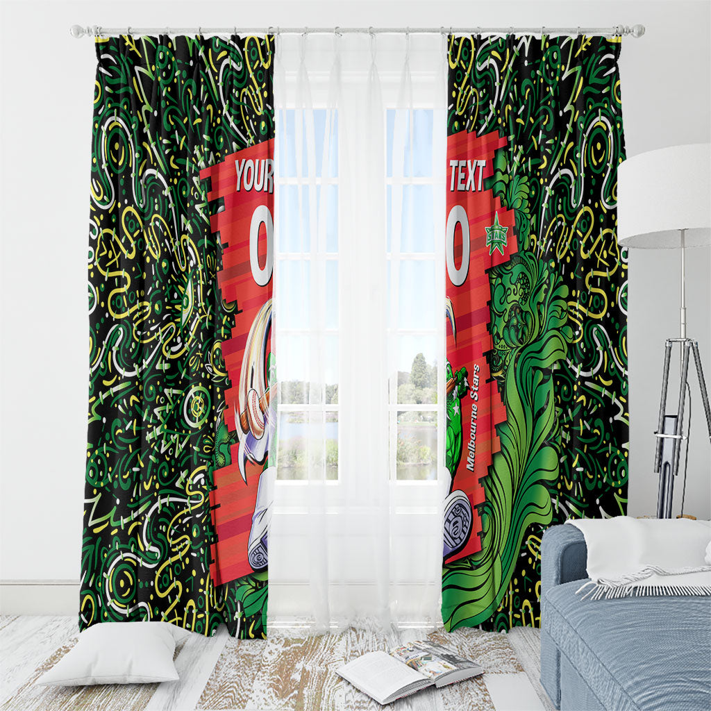 Personalized Melbourne Stars Cricket Window Curtain Hippie Psychedelic Pattern Vibrant Mandala Art Style