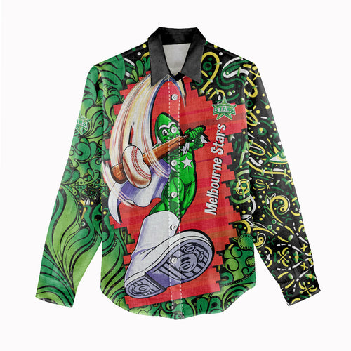 Personalized Melbourne Stars Cricket Women Casual Shirt Hippie Psychedelic Pattern Vibrant Mandala Art Style