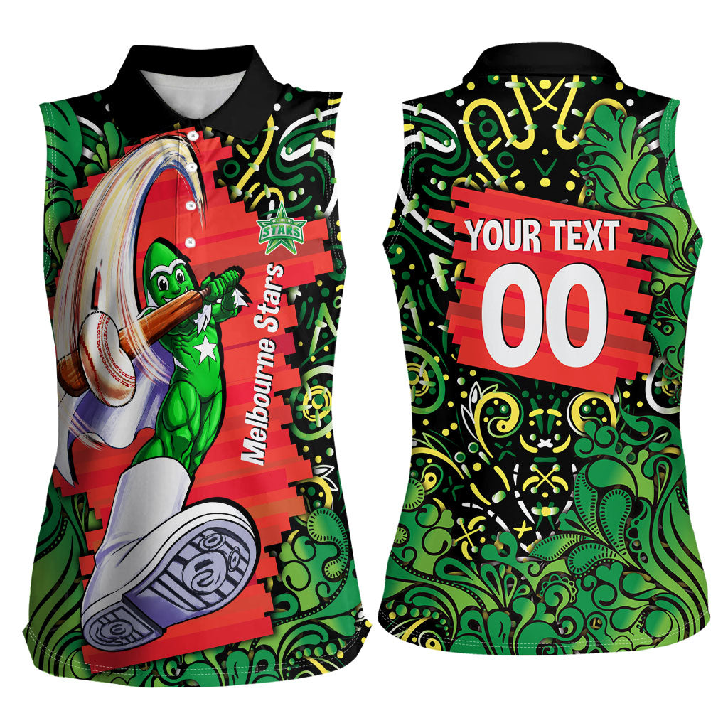 Personalized Melbourne Stars Cricket Women Sleeveless Polo Shirt Hippie Psychedelic Pattern Vibrant Mandala Art Style