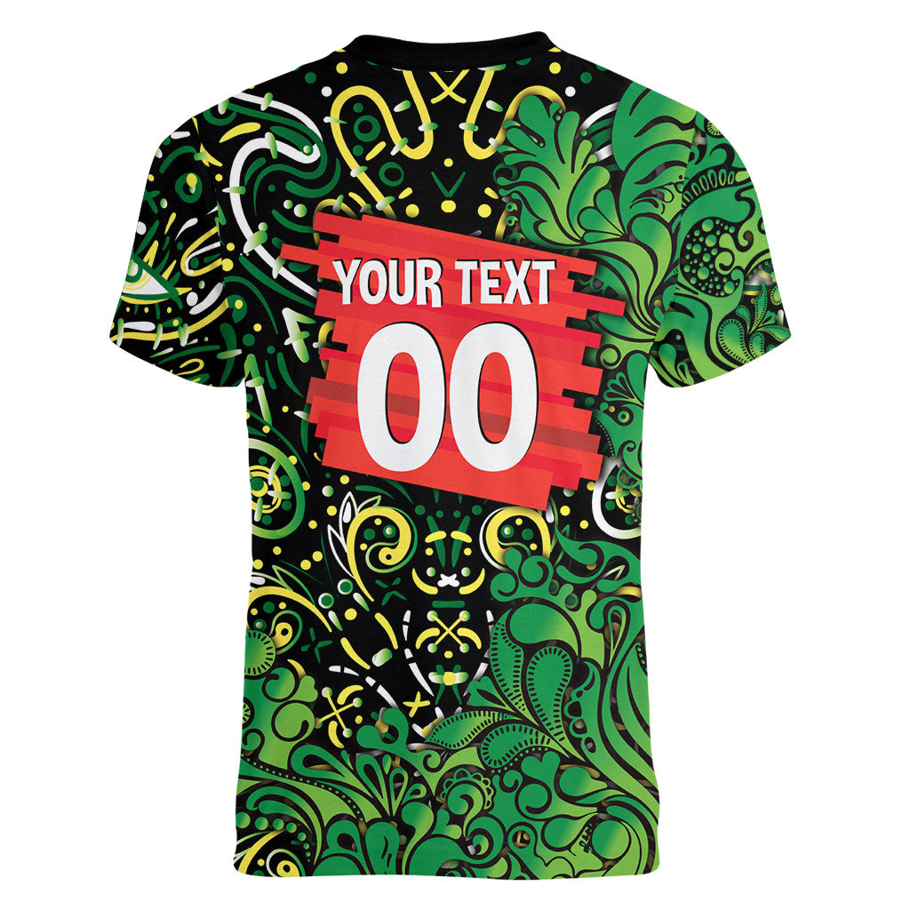 Personalized Melbourne Stars Cricket Women V-Neck T-Shirt Hippie Psychedelic Pattern Vibrant Mandala Art Style