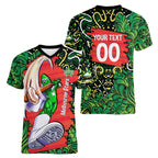Personalized Melbourne Stars Cricket Women V-Neck T-Shirt Hippie Psychedelic Pattern Vibrant Mandala Art Style