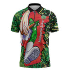 Personalized Melbourne Stars Cricket Zipper Polo Shirt Hippie Psychedelic Pattern Vibrant Mandala Art Style