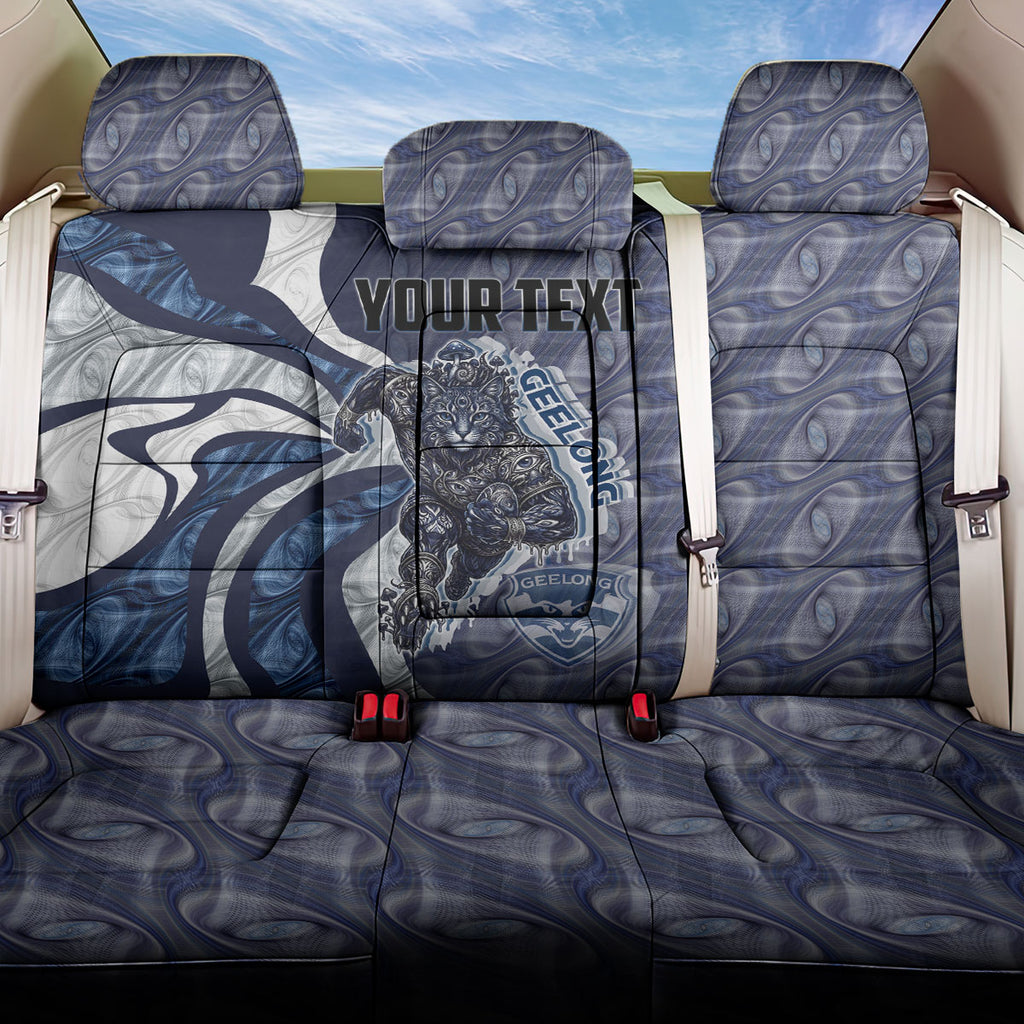 Personalised Geelong Cats Back Car Seat Cover Trippy Psychedelic Abstract Art Mascot Football Fans