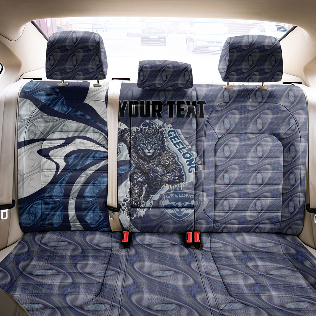 Personalised Geelong Cats Back Car Seat Cover Trippy Psychedelic Abstract Art Mascot Football Fans
