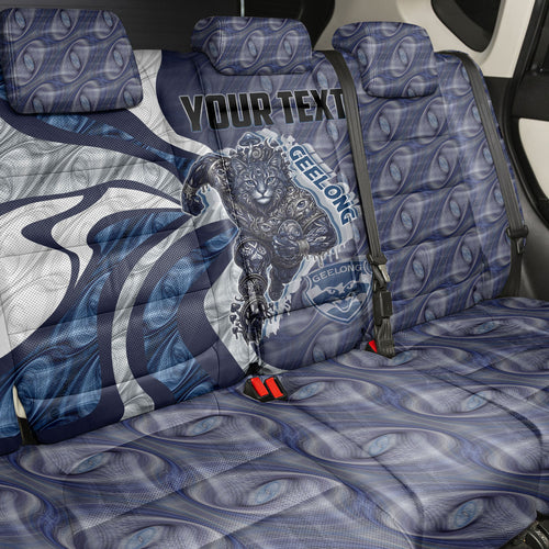 Personalised Geelong Cats Back Car Seat Cover Trippy Psychedelic Abstract Art Mascot Football Fans
