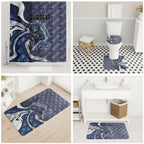 Personalised Geelong Cats Bathroom Set Trippy Psychedelic Abstract Art Mascot Football Fans