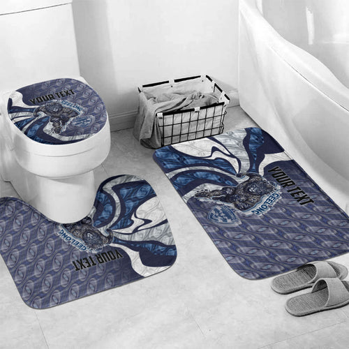 Personalised Geelong Cats Bathroom Set Trippy Psychedelic Abstract Art Mascot Football Fans