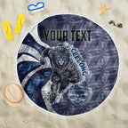 Personalised Geelong Cats Beach Blanket Trippy Psychedelic Abstract Art Mascot Football Fans