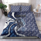 Personalised Geelong Cats Bedding Set Trippy Psychedelic Abstract Art Mascot Football Fans
