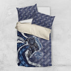 Personalised Geelong Cats Bedding Set Trippy Psychedelic Abstract Art Mascot Football Fans